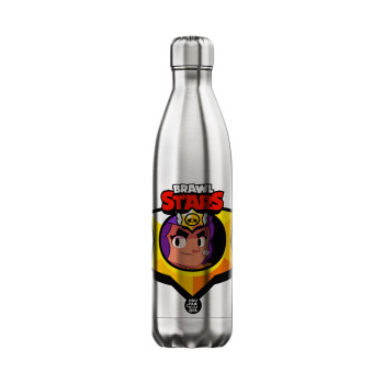 Brawl Stars Shelly, Μεταλλικό παγούρι θερμός Inox (Stainless steel), διπλού τοιχώματος, 750ml