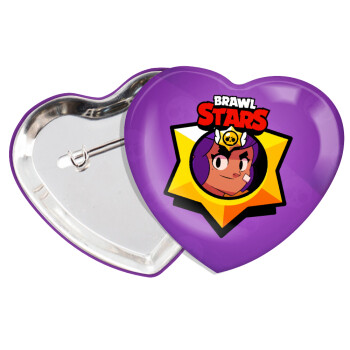 Brawl Stars Shelly, Κονκάρδα παραμάνα καρδιά (57x52mm)