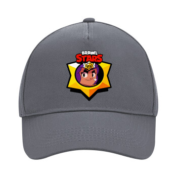 Brawl Stars Shelly, Ultimate Adult Hat Grey, (100% COTTON DRILL, ADULT, UNISEX, ONE SIZE)