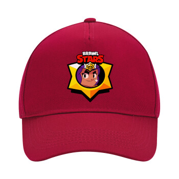 Brawl Stars Shelly, Adult Ultimate Hat RED, (100% COTTON DRILL, ADULT, UNISEX, ONE SIZE)