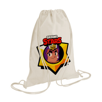 Brawl Stars Shelly, Backpack bag GYMBAG natural (28x40cm)