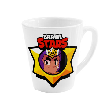 Brawl Stars Shelly, Κούπα κωνική Latte Λευκή, κεραμική, 300ml