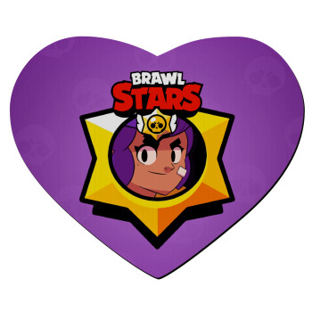 Brawl Stars Shelly, Mousepad καρδιά 23x20cm