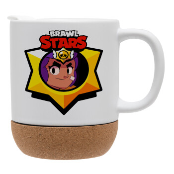 Brawl Stars Shelly, Ceramic coffee mug Cork (MAT), 330ml (1pcs)