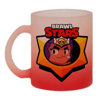 Brawl Stars Shelly, Κούπα γυάλινη δίχρωμη με βάση το κόκκινο ματ, 330ml