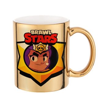 Brawl Stars Shelly, Mug ceramic, gold mirror, 330ml