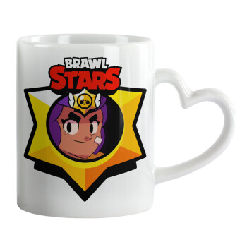 Brawl Stars Shelly, Mug heart handle, ceramic, 330ml