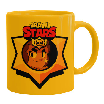 Brawl Stars Shelly, Ceramic coffee mug yellow, 330ml