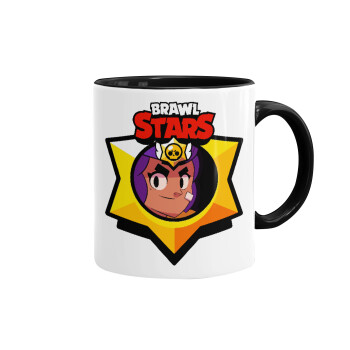 Brawl Stars Shelly, Mug colored black, ceramic, 330ml