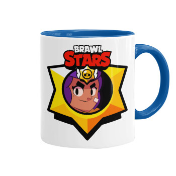 Brawl Stars Shelly, Mug colored blue, ceramic, 330ml