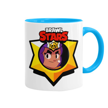 Brawl Stars Shelly, Mug colored light blue, ceramic, 330ml