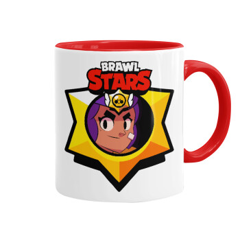 Brawl Stars Shelly, Κούπα χρωματιστή κόκκινη, κεραμική, 330ml