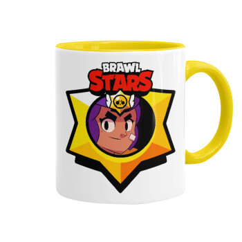 Brawl Stars Shelly, Κούπα χρωματιστή κίτρινη, κεραμική, 330ml