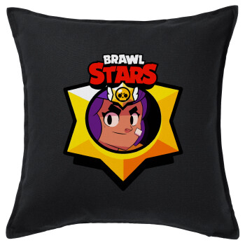 Brawl Stars Shelly, Sofa cushion black 50x50cm includes filling