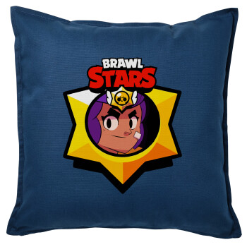 Brawl Stars Shelly, Μαξιλάρι καναπέ Μπλε 100% βαμβάκι, περιέχεται το γέμισμα (50x50cm)