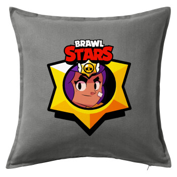 Brawl Stars Shelly, Sofa cushion Grey 50x50cm includes filling