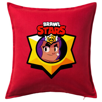 Brawl Stars Shelly, Sofa cushion RED 50x50cm includes filling