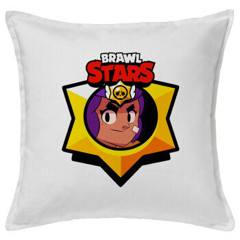 Brawl Stars Shelly, Sofa cushion White 50x50cm includes filling