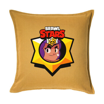 Brawl Stars Shelly, Sofa cushion YELLOW 50x50cm includes filling