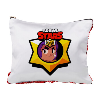 Brawl Stars Shelly, Red sequin cosmetic bag