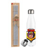 Easter candle, metallic white thermos bottle (500ml) & aromatic flat candle (30cm) (GRAY)