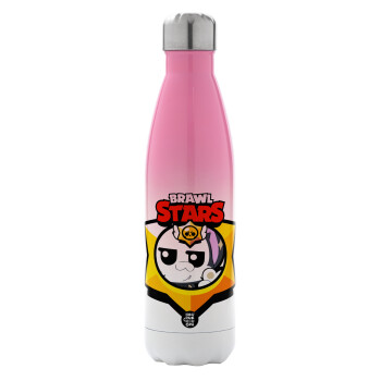 Brawl Stars Kit, Metal mug thermos Pink/White (Stainless steel), double wall, 500ml