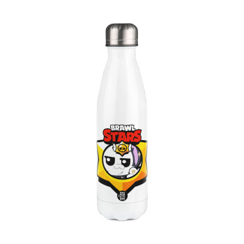 Brawl Stars Kit, Μεταλλικό παγούρι θερμός Λευκό (Stainless steel), διπλού τοιχώματος, 500ml