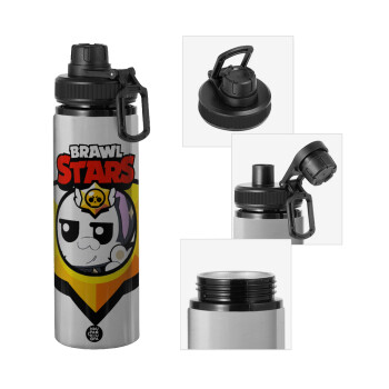 Brawl Stars Kit, Metallic water bottle with safety cap, 850ml aluminum