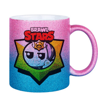 Brawl Stars Kit, Κούπα Χρυσή/Μπλε Glitter, κεραμική, 330ml