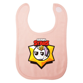 Brawl Stars Kit, Σαλιάρα με Σκρατς ΡΟΖ 100% Organic Cotton (0-18 months)