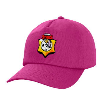 Brawl Stars Kit, Children's Baseball Cap, 100% Cotton Twill, Fuchsia (COTTON, CHILDREN'S, UNISEX, ONE SIZE)