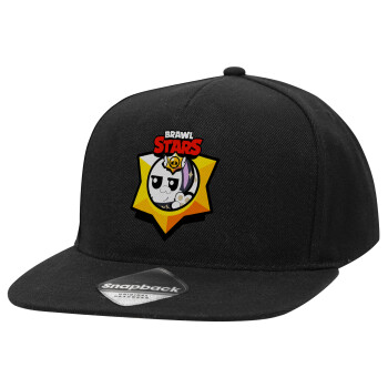 Brawl Stars Kit, Adult Flat Snapback Hat Black, (100% COTTON TWILL, ADULT, UNISEX, ONE SIZE)