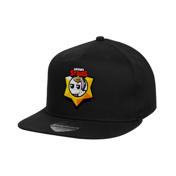 Brawl Stars Kit, Children's Flat Snapback Hat, Black (100% COTTON, CHILD, UNISEX, ONE SIZE)