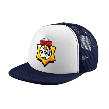 Brawl Stars Kit, Καπέλο παιδικό Soft Trucker με Δίχτυ ΜΠΛΕ ΣΚΟΥΡΟ/ΛΕΥΚΟ (POLYESTER, ΠΑΙΔΙΚΟ, ONE SIZE)