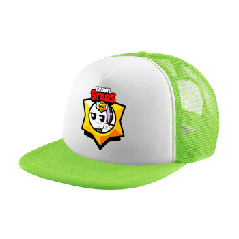 Brawl Stars Kit, Καπέλο Ενηλίκων Soft Trucker με Δίχτυ ΠΡΑΣΙΝΟ/ΛΕΥΚΟ (POLYESTER, ΕΝΗΛΙΚΩΝ, ONE SIZE)