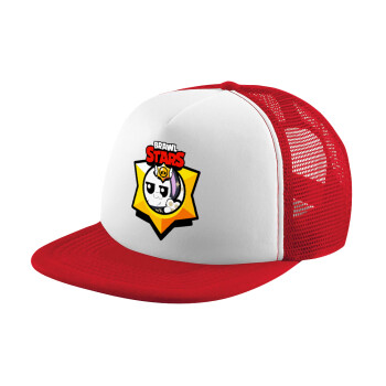 Brawl Stars Kit, Children's Soft Trucker Hat with Red/White Mesh (POLYESTER, CHILDREN'S, ONE SIZE)