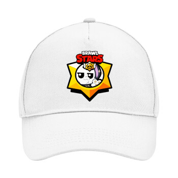 Brawl Stars Kit, Adult Baseball Cap, Drill, White (100% COTTON, ADULT, UNISEX, ONE SIZE)