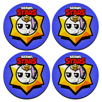 Brawl Stars Kit, SET of 4 round wooden coasters (9cm)