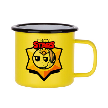 Brawl Stars Kit, Κούπα Μεταλλική εμαγιέ ΜΑΤ Κίτρινη 360ml