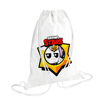 Brawl Stars Kit, Τσάντα πλάτης πουγκί GYMBAG λευκή (28x40cm)