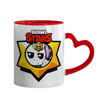 Brawl Stars Kit, Mug heart red handle, ceramic, 330ml