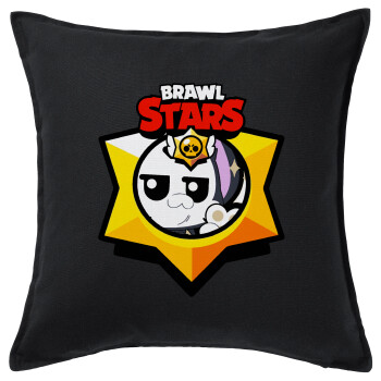 Brawl Stars Kit, Μαξιλάρι καναπέ Μαύρο 100% βαμβάκι, περιέχεται το γέμισμα (50x50cm)