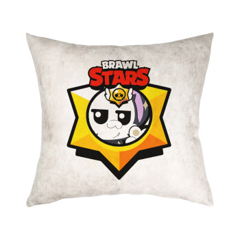 Brawl Stars Kit, Μαξιλάρι καναπέ Δερματίνη Γκρι 40x40cm με γέμισμα