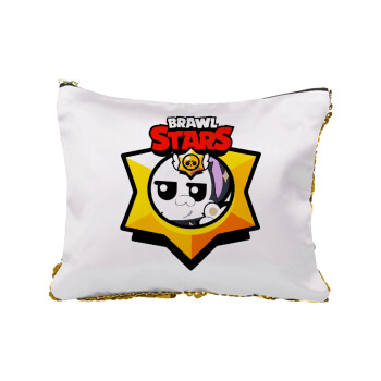 Brawl Stars Kit, Sequin Gold Pouch Cosmetic Bag