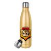 Glitter gold stainless steel thermos bottle, double-walled, 500ml