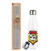 Easter candle, metallic white thermos bottle (500ml) & aromatic flat candle (30cm) (GRAY)