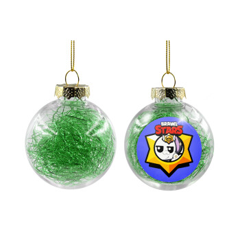 Brawl Stars Kit, Transparent Christmas tree ball ornament with green filling 8cm