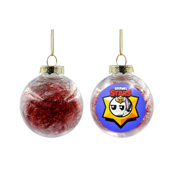 Brawl Stars Kit, Transparent Christmas tree ball ornament with red filling 8cm