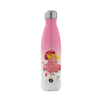 Candy, Metal mug thermos Pink/White (Stainless steel), double wall, 500ml