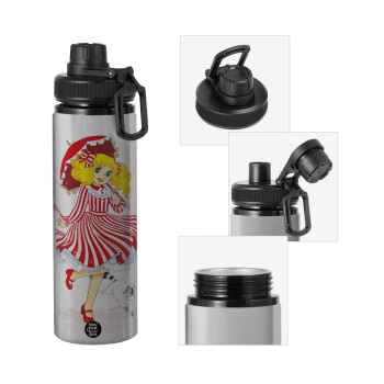 Candy, Metallic water bottle with safety cap, 850ml aluminum